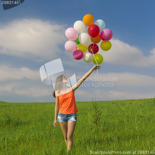 Image of Girl with Ballons