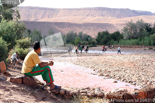 Image of Moroccon boy near wadi