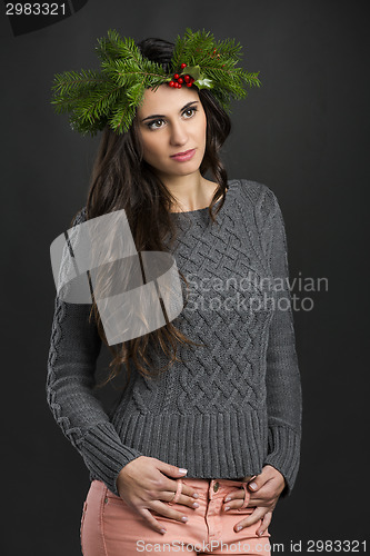 Image of Cristmas fashion girl