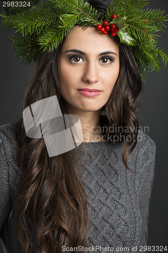 Image of Cristmas fashion girl