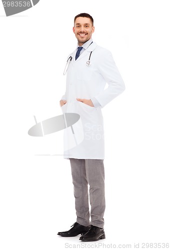 Image of smiling male doctor with stethoscope