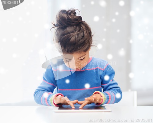 Image of girl with tablet pc at home