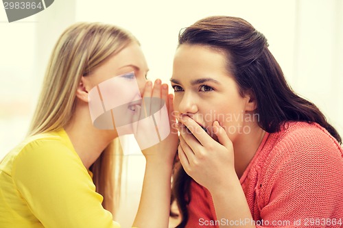 Image of one girl telling another secret