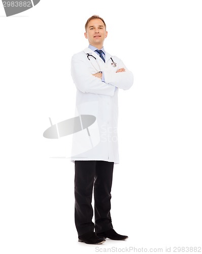 Image of smiling male doctor with stethoscope