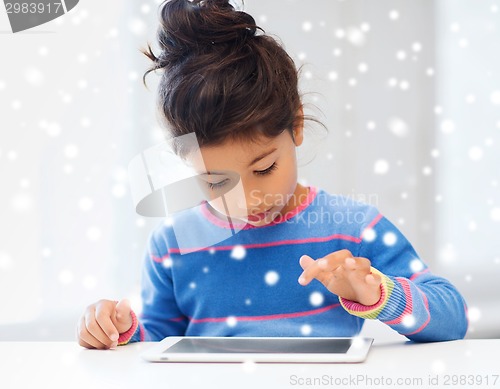 Image of girl with tablet pc at home