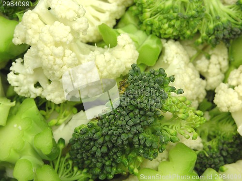 Image of Cauliflower and broccoli mixed as a background