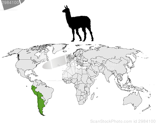 Image of Llama range map