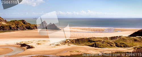 Image of Three cliffs bay panorama