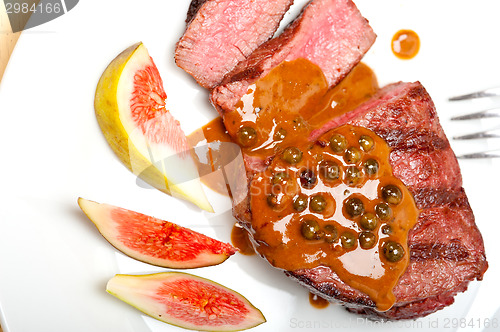 Image of green peppercorn beef filet mignon