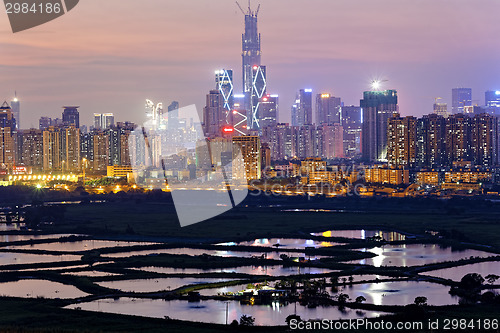 Image of hong kong countryside sunset
