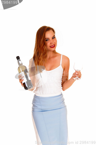 Image of Woman serving wine.