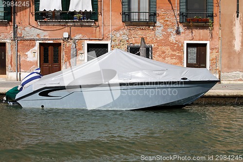 Image of Parked motor boat