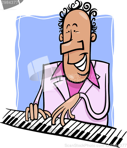 Image of jazz pianist cartoon illustration