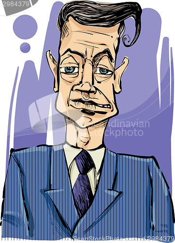 Image of man in suit drawing illustration