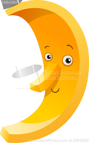 Image of funny moon cartoon illustration