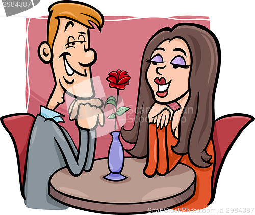 Image of couple in love cartoon illustration