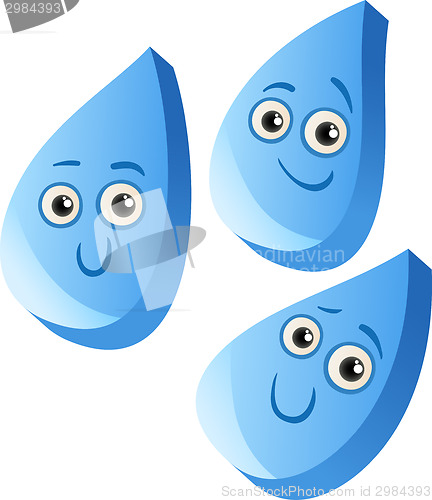 Image of funny rain drops cartoon illustration