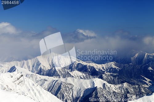 Image of Sunlight snowy mountains