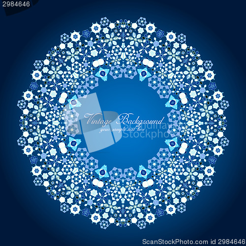 Image of Ornamental round lace pattern.Delicate circle background