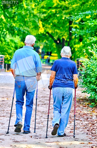 Image of Senior couple in park