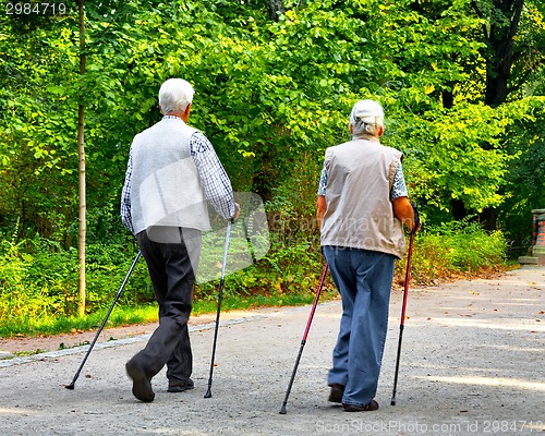 Image of Senior couple in park