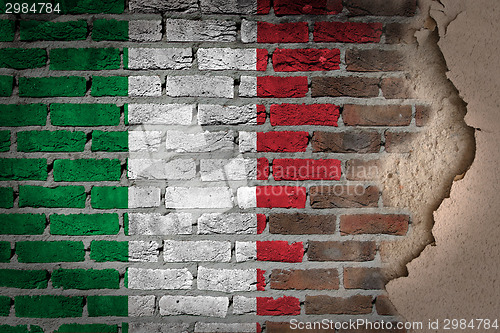 Image of Dark brick wall with plaster - Italy