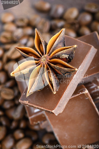 Image of Macro shot to anise with chocolate