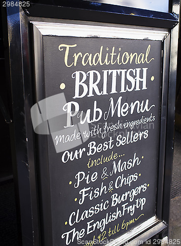 Image of Traditional British Pub Menu