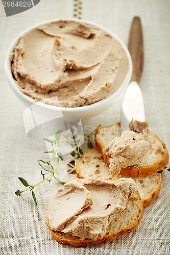 Image of bread slices with liver pate