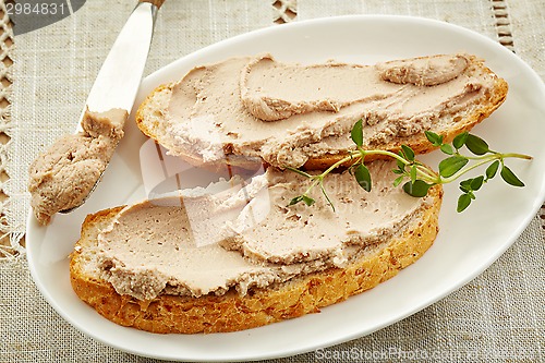 Image of bread slices with liver pate