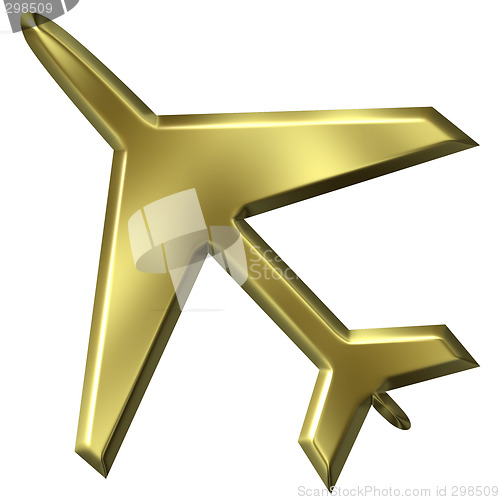 Image of 3D Golden Airplane