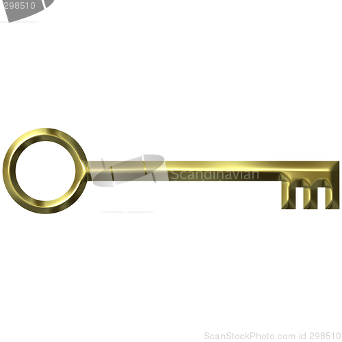 Image of 3D Golden Antique Key