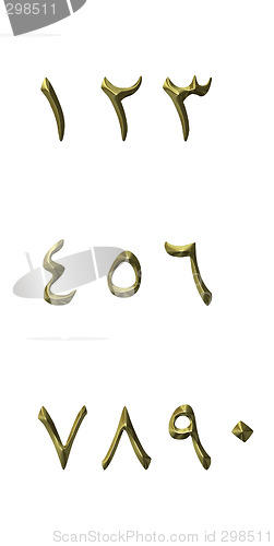 Image of 3D Golden Arabic Numbers