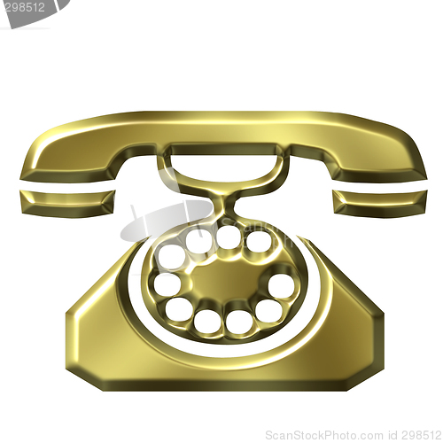 Image of 3D Golden Antique Telephone