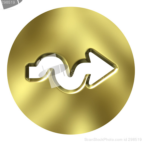 Image of 3D Golden Arrow Button