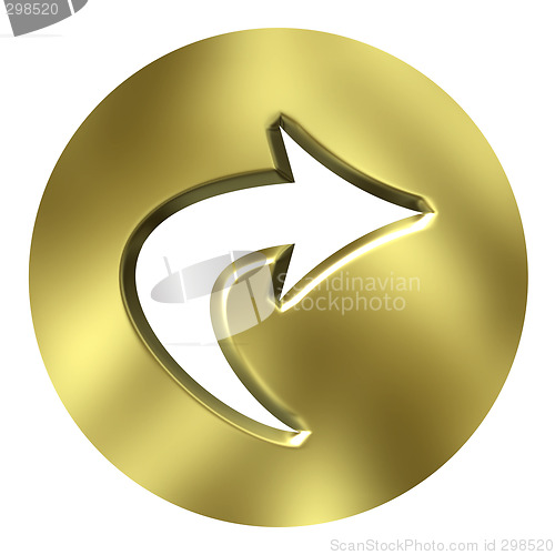 Image of 3D Golden Arrow Button