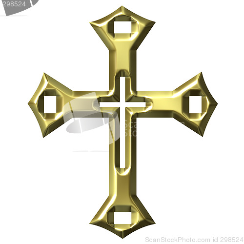 Image of 3D Golden Artistic Cross