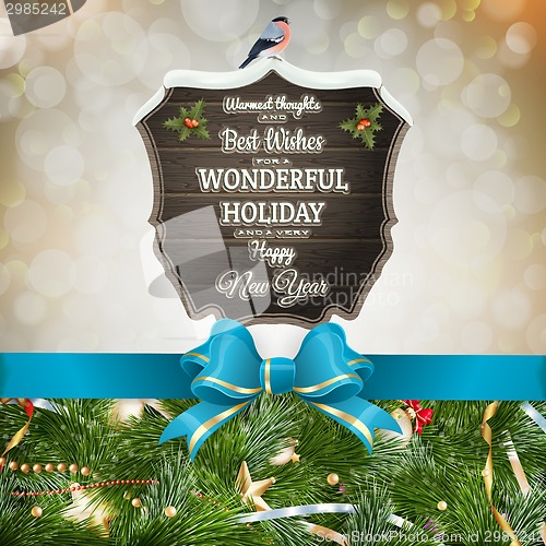 Image of Golden Christmas greeting. EPS 10