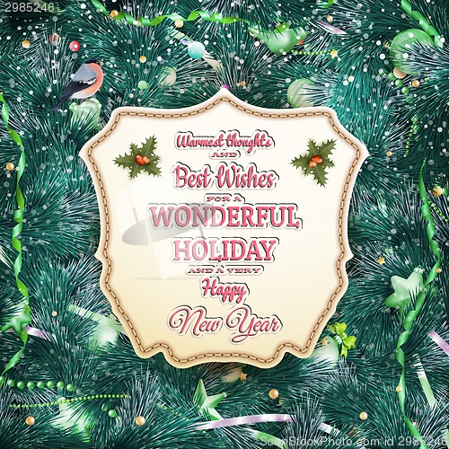 Image of Golden Christmas greeting. EPS 10