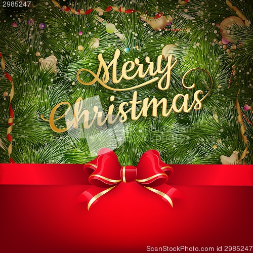 Image of Golden Christmas greeting. EPS 10