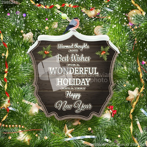 Image of Golden Christmas greeting. EPS 10