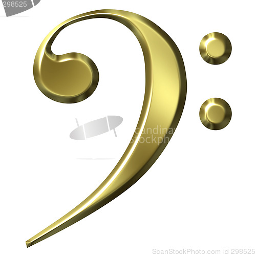 Image of 3D Golden Bass Clef