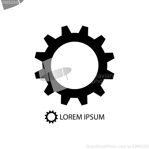 Image of Black gearwheel on white background