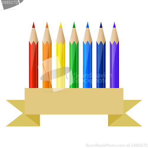 Image of Colored  pencils and paper banner