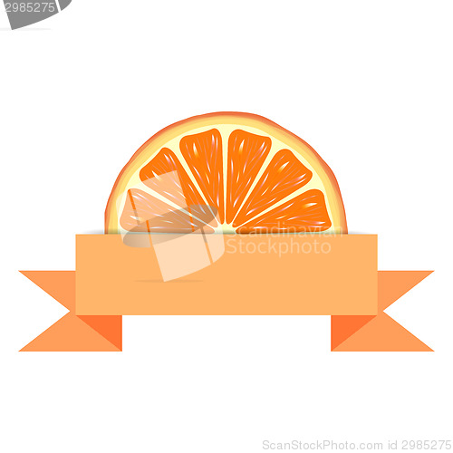 Image of Orange slice  with paper banner
