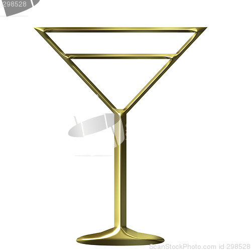 Image of 3D Golden Cocktail Glass