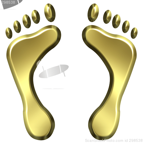 Image of 3D Golden Foot Prints