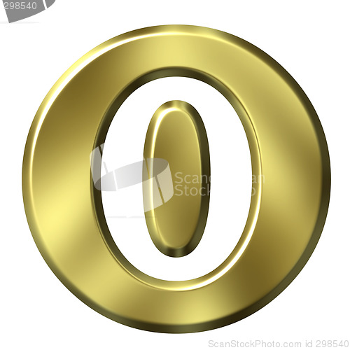 Image of 3D Golden Framed Number 0