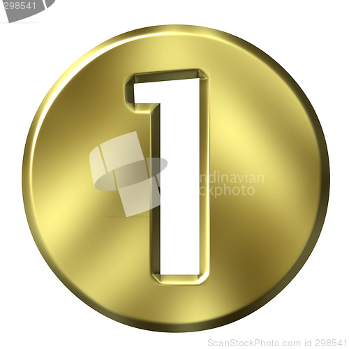 Image of 3D Golden Framed Number 1