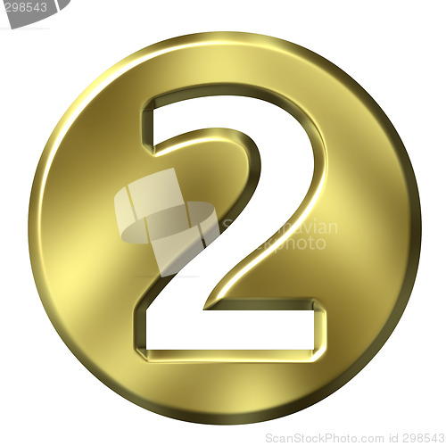 Image of 3D Golden Framed Number 2